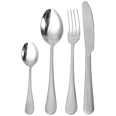 4 stk. Rustfrit Stål Spisesæt Tykt Spisebestik Sæt Middag Klassisk Gaffel Ske Vestlig Spisebord