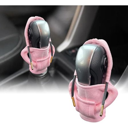 Girskiftehettetrekk, støvtett girspakhette fra skade riper Kompatibel med både manuelle og automatiske bilskiftere (rosa)