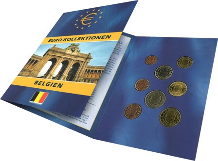 Belgien - Euro møntsæt i folder - Svensk