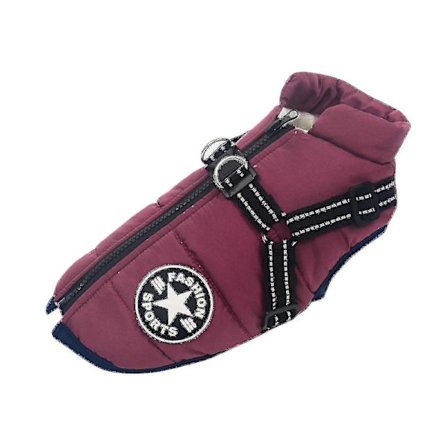 Varm Vandtæt Hundejakke Med Sele Til Lille/Stor Hund Vinter Bomuldspolstret S-5xl