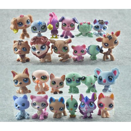 24 kpl Littlest Pet Shop Valtava erä Lemmikkieläimet LPS Koirat Kissat Apinat Karhut Leijonat Leikki