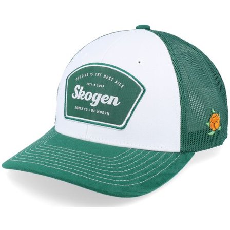 SQRTN - Vit trucker Keps - Vildmarken Low Hooked White/Green Trucker @ Hatstore