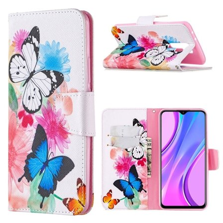 Wonderland Xiaomi Redmi 9 Läppäkotelo - Perhonen