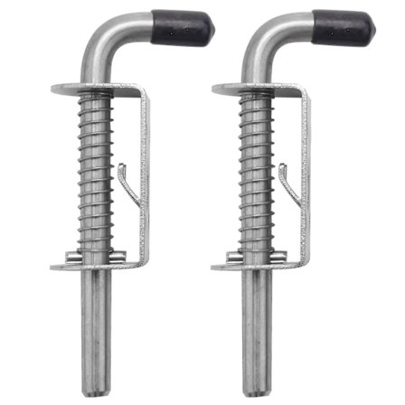 2 st 5 tum Fjäderbelastad Hasp i Rostfritt Stål Tunn Bolt 2 mm Tjock Dörrlås Borstat