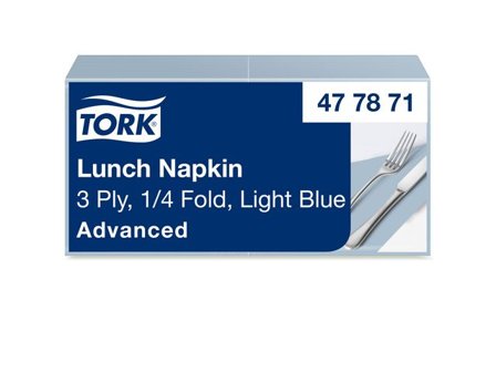 TORK Servett Lunch Mjuk 3-lags ljusblå 150/fp - Lyreco - Kök och servering - Servetter och dukar - Servett - 3-lagers