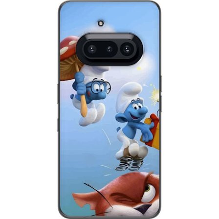 Kompatibelt Mobilskal till Nothing Nothing Phone (3a) Smurfarna tecknad blå figurer retro affisch serie Schtroumpfs barndoms barndom serie design
