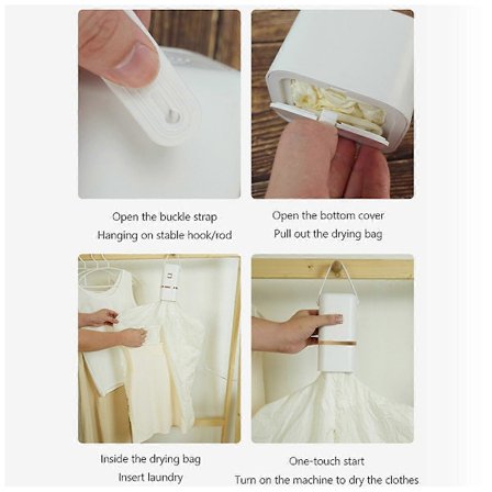 Kannettava kuivausrumpu pieni kotitalouskuivausrumpu kokoontaitettava kuivausrumpu matka-asuntola vauvan pikakuivausrumpu EU-pistoke