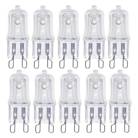 10-pack Halogen G9 230V 20W, Ersättningsvinkelglödlampa, Varmvit 2700K