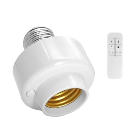 Smart Wi-Fi Lamphållare E26/E27 Trådlös Fjärrkontroll med App och Timer, Stödjer Home och Andra Röstfunktioner