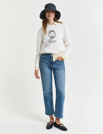 GANT Cropped Straight Jeans - Blue - 27