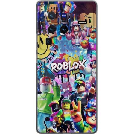 Kompatibelt Mobilskal till vivo vivo X80 Pro Stor färgglad Roblox-värld med många karaktärer, energifylld gaming-illustration perfekt för barnrum