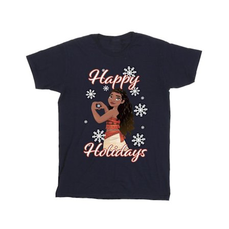 Moana Flickor Glad Helg Bomulls T-shirt 3-4 År Marinblå
