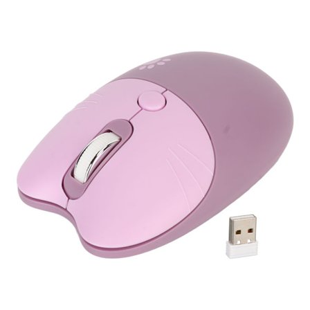 Langaton Kissa Hiiri Violetti Kannettava Mykistetty 2.4G USB-vastaanotin 3 DPI-tasoa M3 Kannettavalle Tietokoneelle