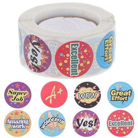 1 rull belønningsklistremerker for skolebarn, oppmuntring, motivasjonsklistremerke, lærermateriell