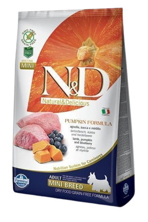 Farmina - Dog N&D Pumpkin Lamb & Blueberry Adult Mini 2,5 kg - Hund - Hundefôr & hundemat - Tørrfôr for hund - ZOO.no