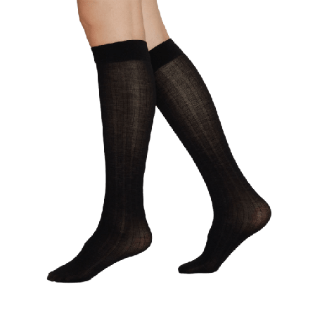 Swedish Stockings Freja Knästrumpa i Merinoull Knästrumpor Dam Svart ONESIZE