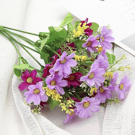 Konstgjord Daisy Blombukett Bröllop Hem Grav Bukett