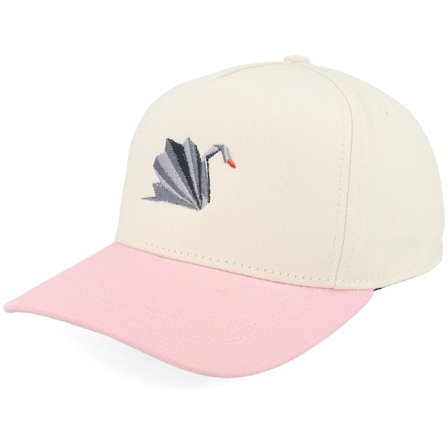 Kiddo Cap - Beige trucker Czapka Z Daszkiem - Kids Paper Black Swan Stone/Pink A-frame Adjustable @ Hatstore