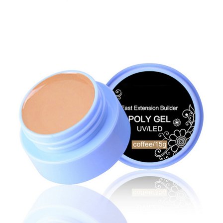15g Professionell Snabb Nagel Förlängning Poly Gel Enkel Borttagning Manikyr UV Gel Kaffe Tillbehör