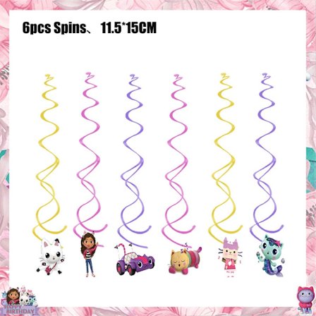 Gabby Dollhouse Birthday Party Supplies: Rosa Gabby Cat-koppar, tallrikar, servetter, ballonger, bakgrund