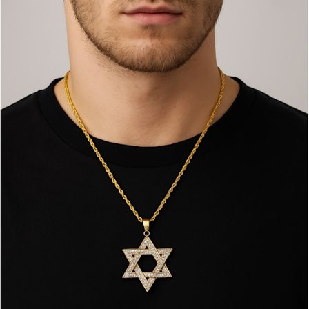 Guldfärgad halsband med Davidsstjärna