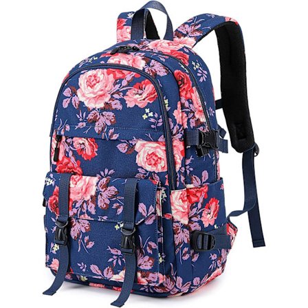 College Skole Rygsæk Lærred Rygsæk College Skole Taske Gymnasium Rejse Skole Taske Teen Piger Blå