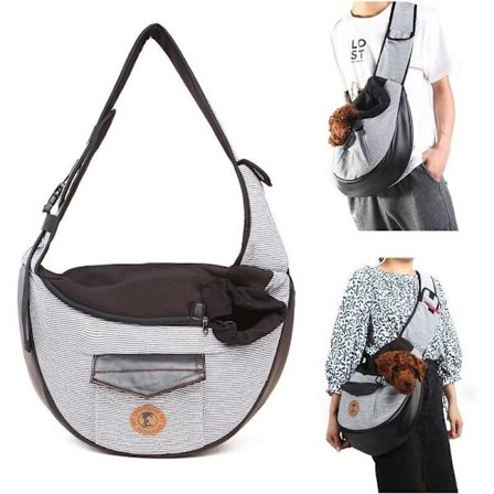 Kantokassi koirille ja kissoille – hengittävä verkkokankainen olkalaukku (curry)