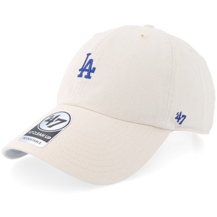47 Brand - MLB Beige unconstructed Keps - Los Angeles Dodgers MLB Base Runner Clean Up Natural Dad Cap @ Hatstore