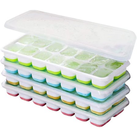 Silikoneforme til Isbiter - Stabelbare, Spildfri, Tåler Opvaskemaskine & BPA-fri (4-delt Sæt)