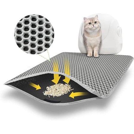 Cat Litter Mat, Cat Litter Mats with Honeycomb Design, Non-Slip and Waterproof