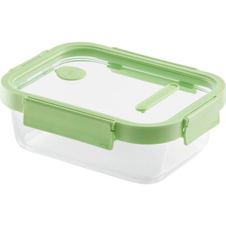 Lékué Rektangulær madkasse 1050 ml, glas/grøn - Glas, grøn | KitchenOne