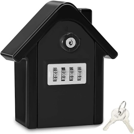 Nyckelskåp, Extra Large Key Safe, Stor kapacitet Nyckelbox Väggmonterad Nyckelförvaring med 4-siffrig kombinationslås & Nödnyckel (Svart)