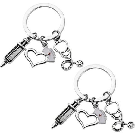 2 stk. Sygeplejerske Cle Dør med sprøjtehætte og stetoskop, Kreativ Nøgledør Kvinde, Gave til Venner.