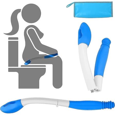 Auniq WC-apu pyyhkimiseen, 15,7 tuuman pitkä ulottuvuus Comfort Butt Wiper Pv-kantolaukulla, Bottom Buddy