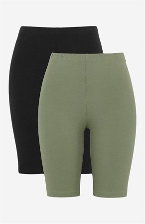 Cellbes of Sweden - Komfortable cykelshorts i økologisk bomuld 2-pack i kakigrøn + sort til damer i størrelse 42/44