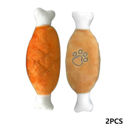 2 kpl Puremiskestävä Pehmeä Pehmo Kana Rumpupalikka Muotoinen Purulelu Koiralle