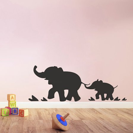 Elefantfamilj vinyl vägg klistermärken