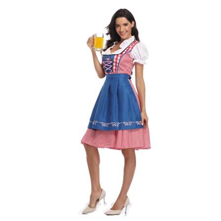 Høy kvalitet tradisjonell tysk rutekjole Oktoberfest kostymer for voksne kvinner Halloween fancy party stil XXL xxl