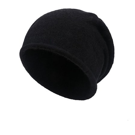 Bomull Cashmere Pullover Hat Beanie Hat SVART