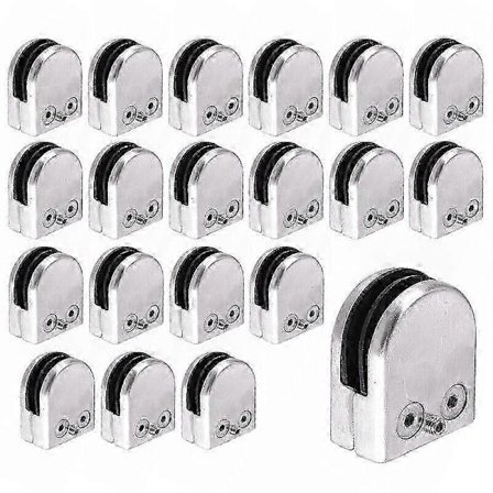 20 stk. Rustfrit Stål Glasholder Glasklemme