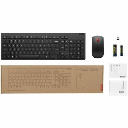 Lenovo Essential Wireless Combo Gen 2 - tastatur- og mussett - Nordisk - svart Inn-enhet