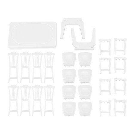 Dukkehus Spisebord Stol Sett Innovativ Simulering 1:16 Miniatyr Spisebord Stol for Dukkehus Dekor Type 1