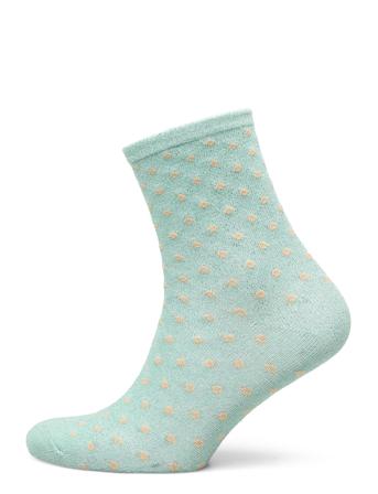 Pcsebby Glitter Long 1-Pack Pattern Noos Lingerie Socks Regular Socks Grønn Pieces