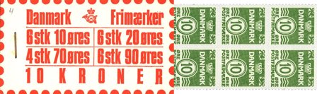 Danmark 1974 - Frimærkehæfte 10 kr. AFA 2 - Postfrisk