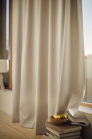 Jotex - Maßgeschneidert Raumverdunkelnder Vorhang Hellbeige - ESTELLE - Kaufe Gardinen nach Maß bei Jotex