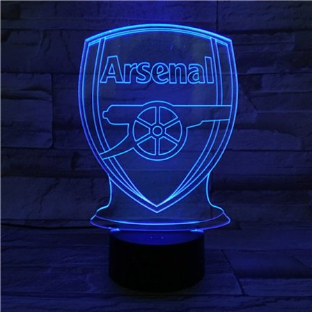 Arsenal Football Club USB 3D Anime Nattlys Atmosfære LED Bordlampe Julegave Fotballfans Barnerom Dekorativt Lys