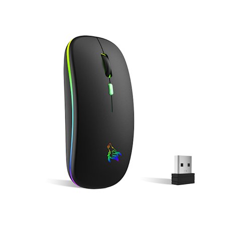 Tyst Dual Mode Mus: Uppladdningsbar Trådlös Bluetooth 5.1 C