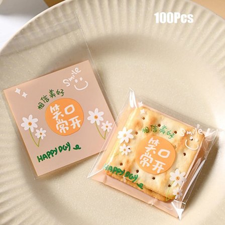 100 stk Cookies Emballagepose Selvklæbende poser 6 6