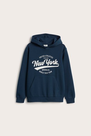 Kappahl | Bluza z kapturem, z motywem | Ciemnoniebieski