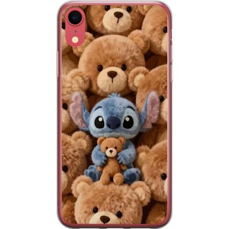 Kompatibelt Mobildeksel til Apple iPhone XR Stitch omgitt av brune teddybjørner med en liten teddybjørn i fanget i en søt og koselig kawaii-design